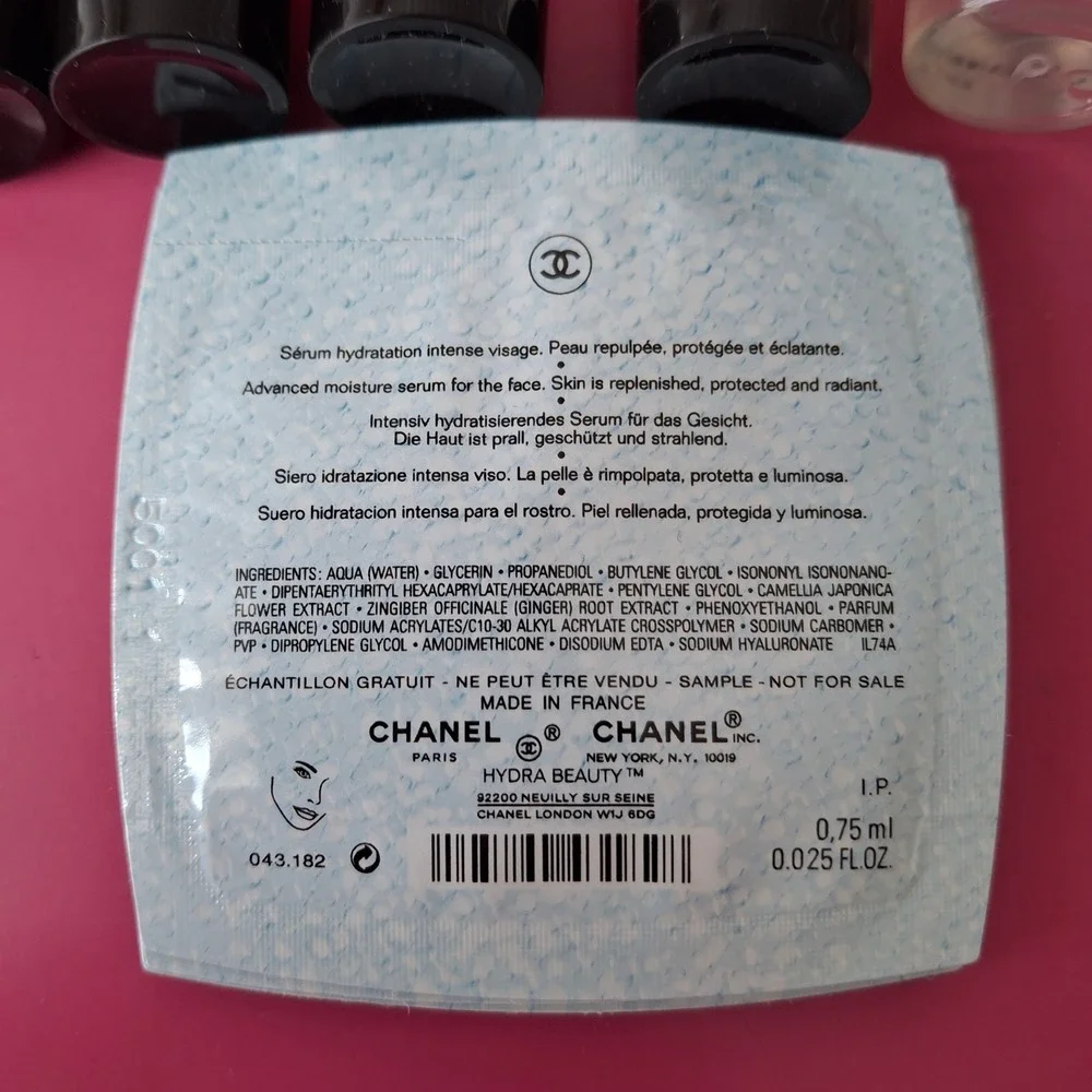Chanel Skincare Lot Of 10 Crème Riche Le Lift Gel Hydra Beauty Samples Sizes